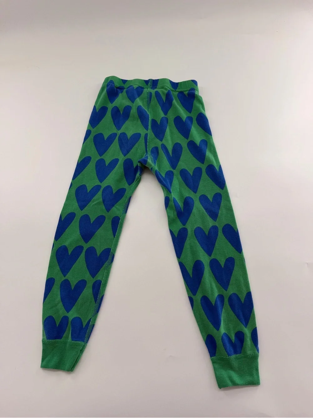 Hanna Andersson Long John Pajama Set Green Blue Girls Kids 110 cm Size 5 47681